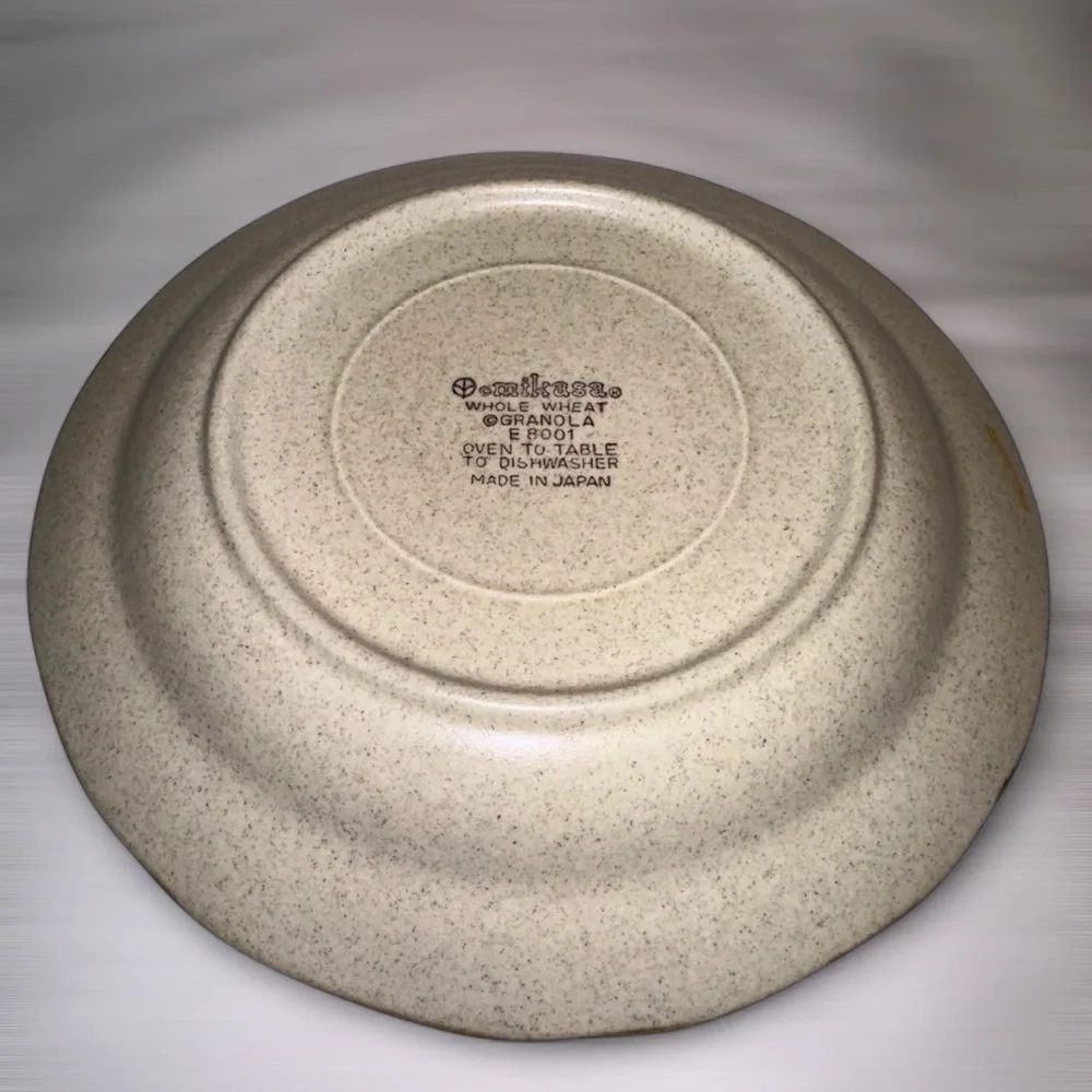 Set of 3 MIKASA Whole Wheat Granola Salad Plates – Vintage Stoneware Retro 70’s